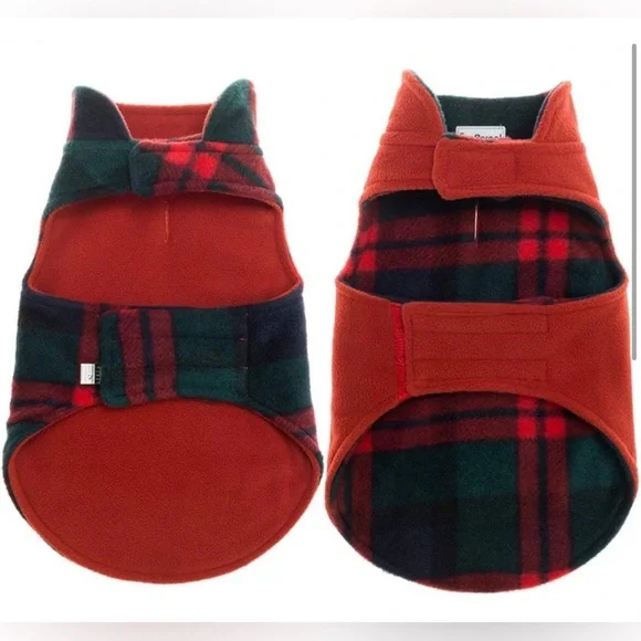 NWT SCENEREAL Dog Winter Clothes Reversible Jacket plaid or solid Size XS - Picture 4 of 13